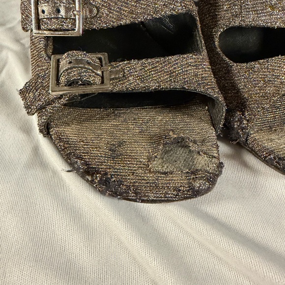 Saint Laurent Paris Women’s High Heels Disco Sparkle Silver / Gold Size 36 - Picture 7 of 12